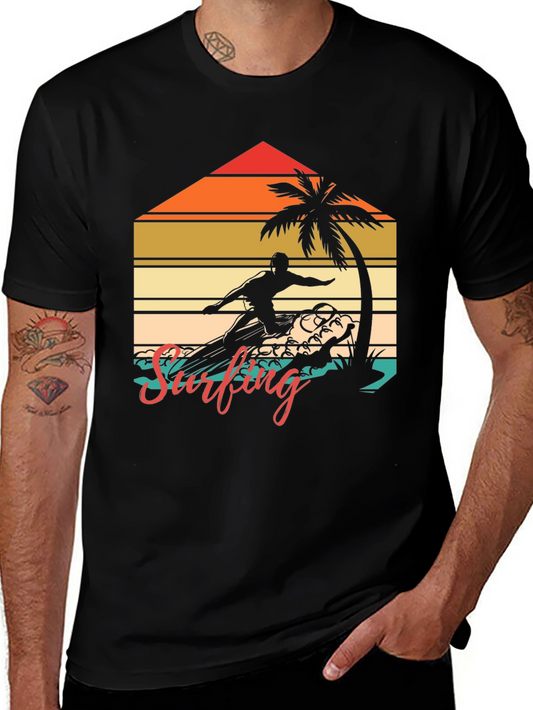 Retro Surfing T-Shirt - Vintage Beach Vibes