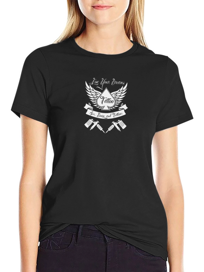 Live Your Dreams Tattoo T-Shirt - Black