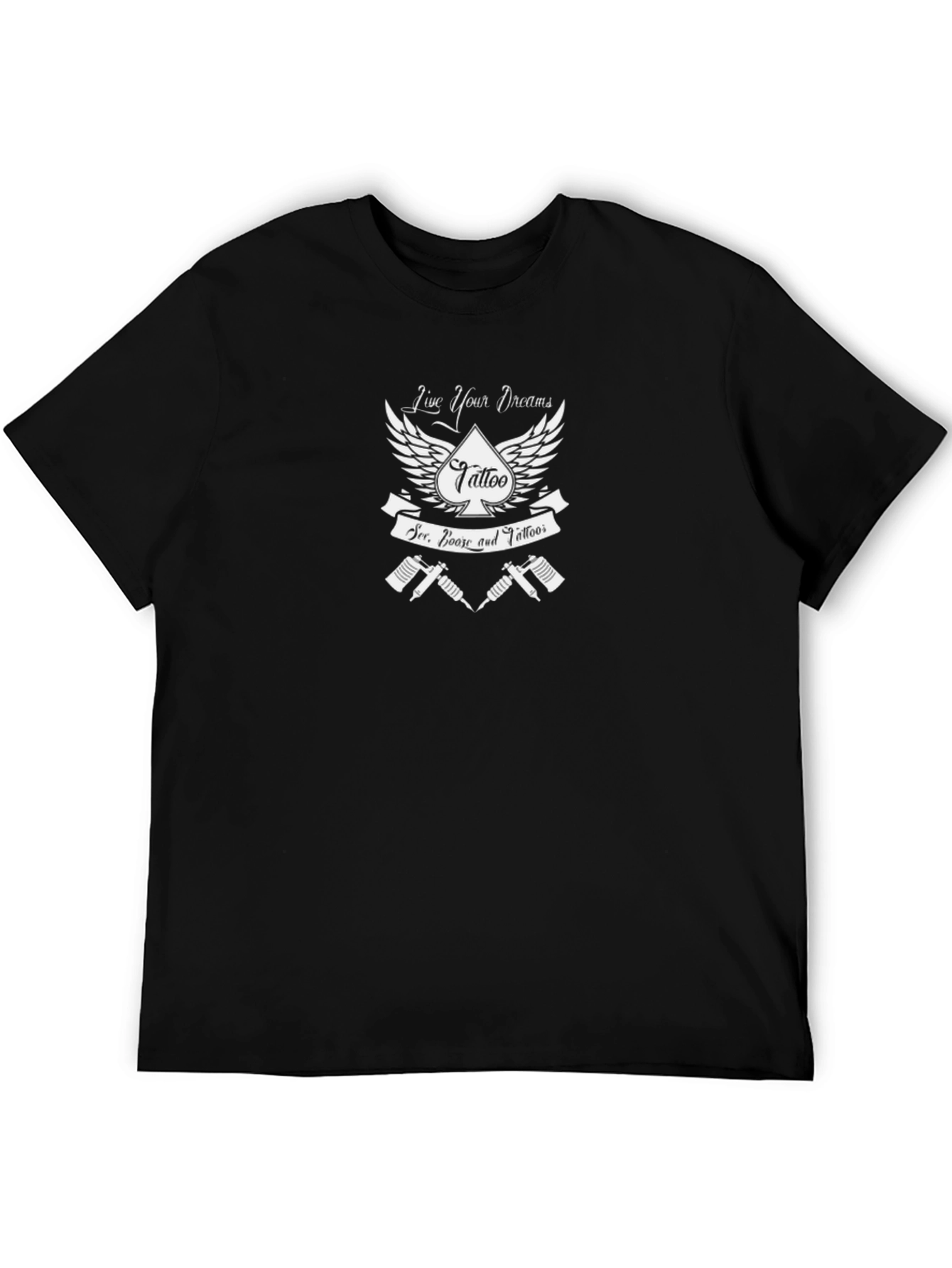 Live Your Dreams Tattoo T-Shirt - Black
