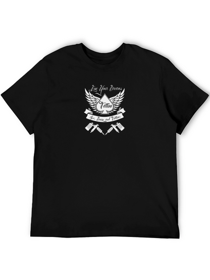 Live Your Dreams Tattoo T-Shirt - Black