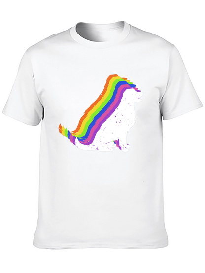 Rainbow Dog Silhouette Black T-Shirt