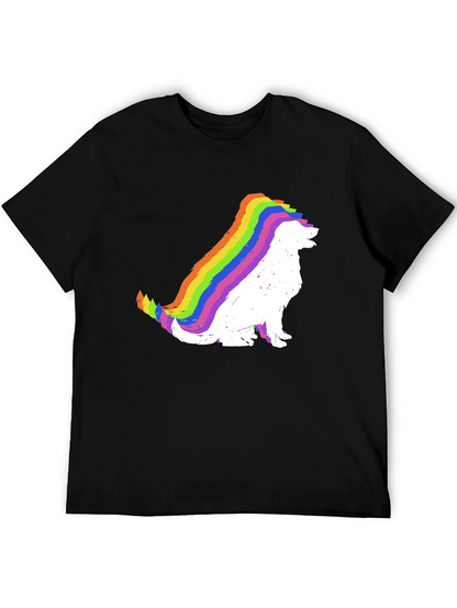 Rainbow Dog Silhouette Black T-Shirt