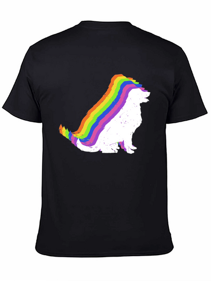 Rainbow Dog Silhouette Black T-Shirt