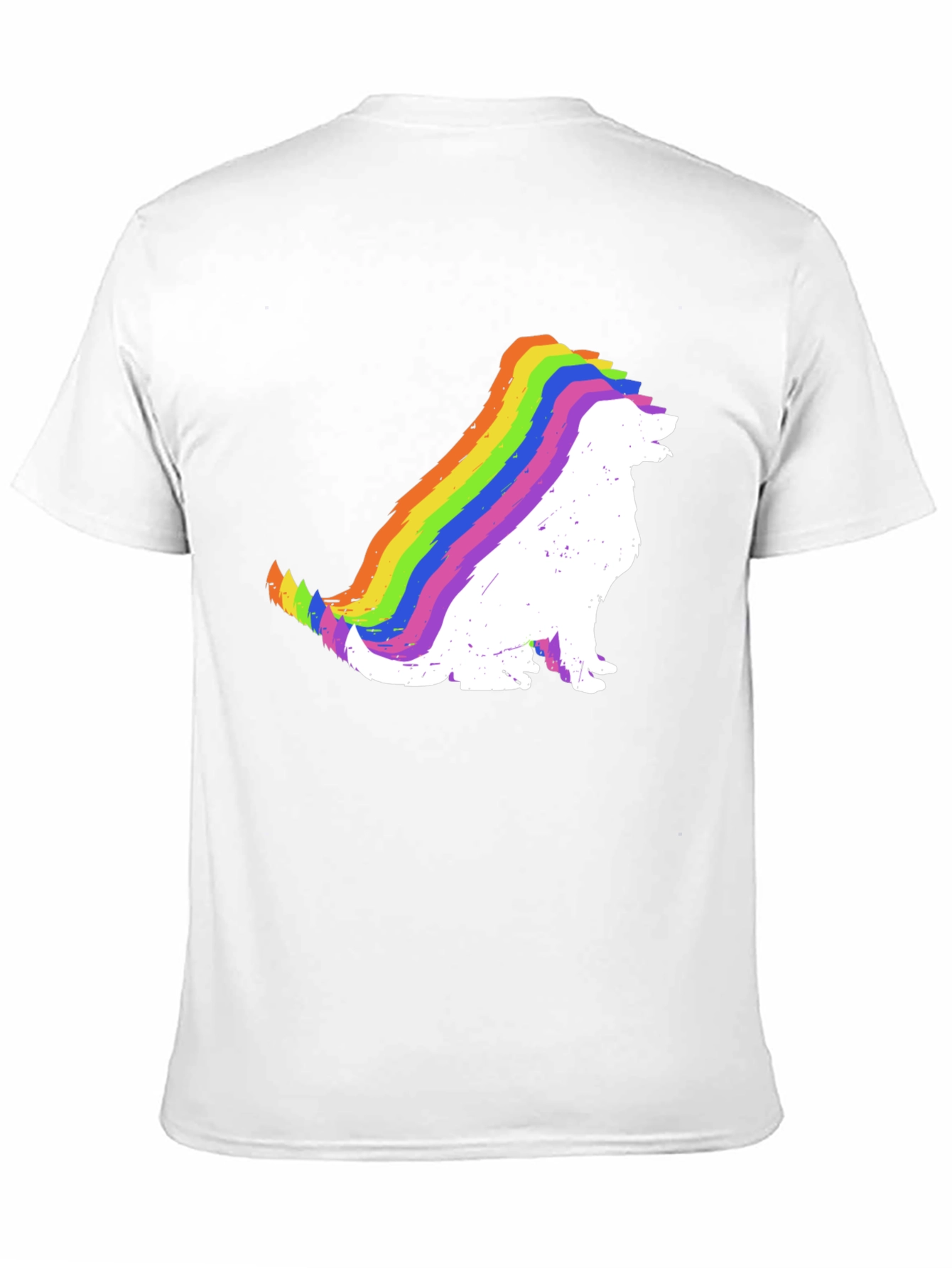Rainbow Dog Silhouette Black T-Shirt