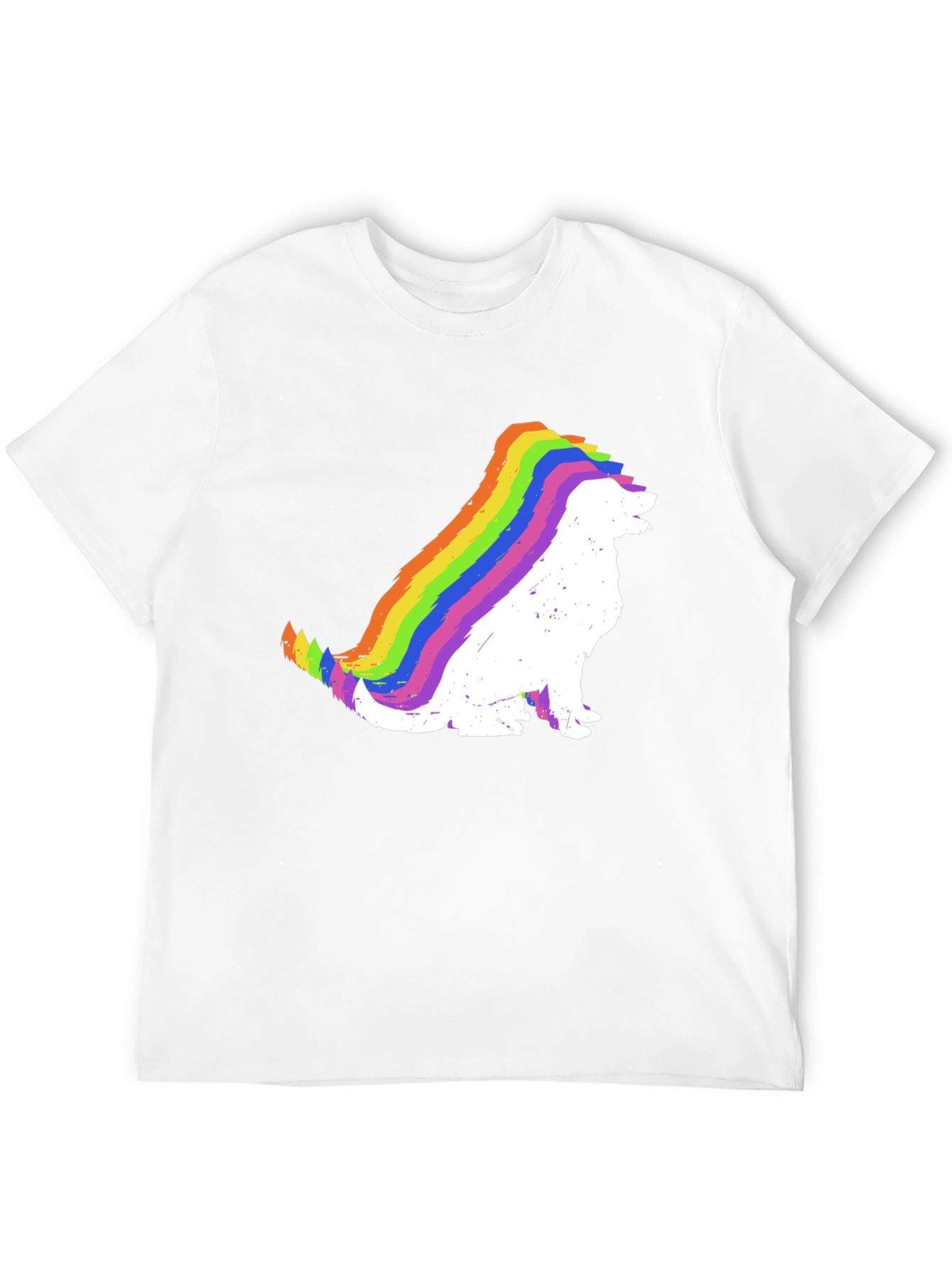 Rainbow Dog Silhouette Black T-Shirt