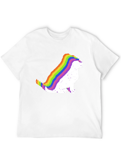 Rainbow Dog Silhouette Black T-Shirt