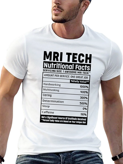 MRI Tech Nutritional Facts Black T-Shirt