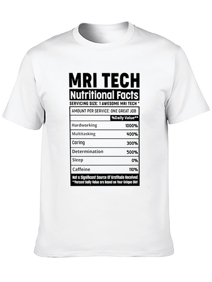 MRI Tech Nutritional Facts Black T-Shirt