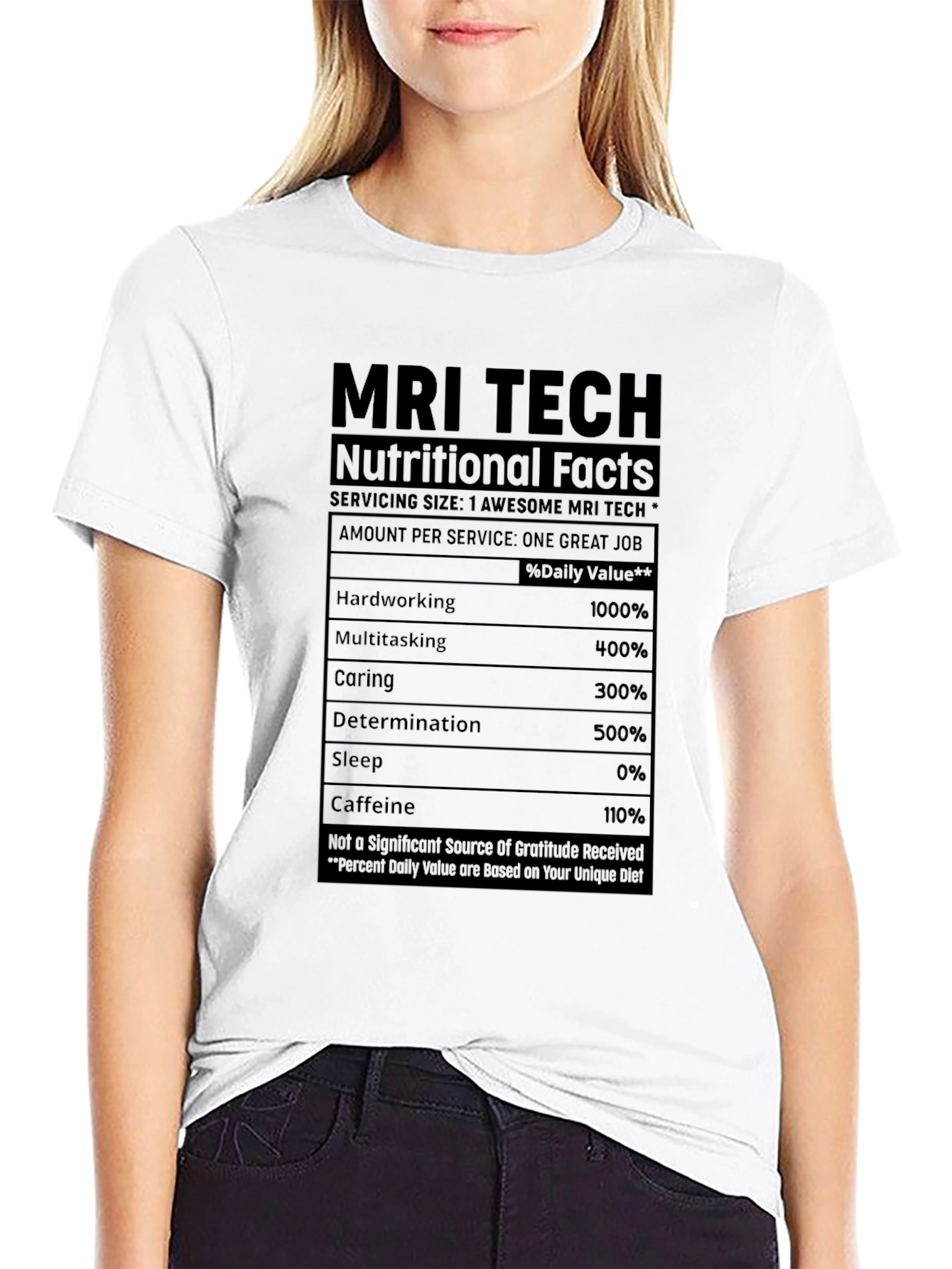 MRI Tech Nutritional Facts Black T-Shirt