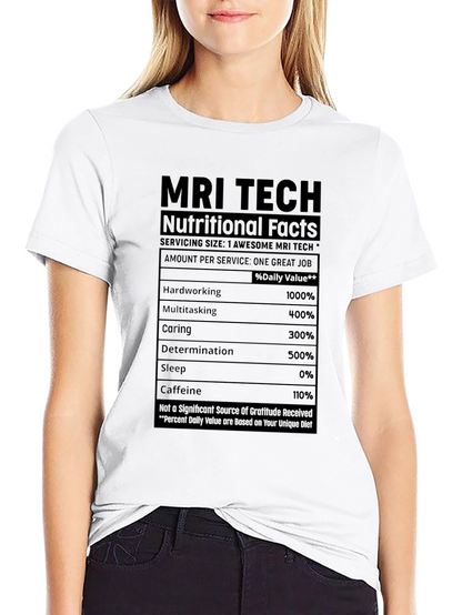 MRI Tech Nutritional Facts Black T-Shirt