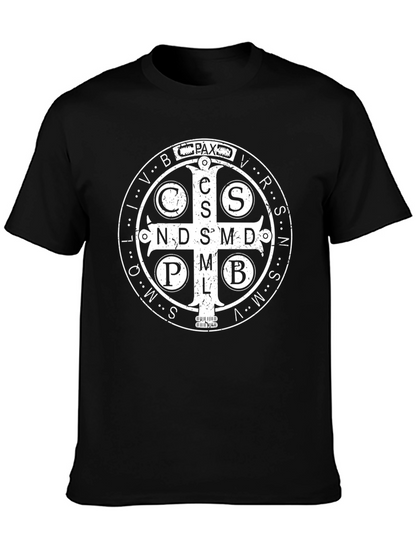 St. Benedict Medal Graphic Tee - Classic Religious Design