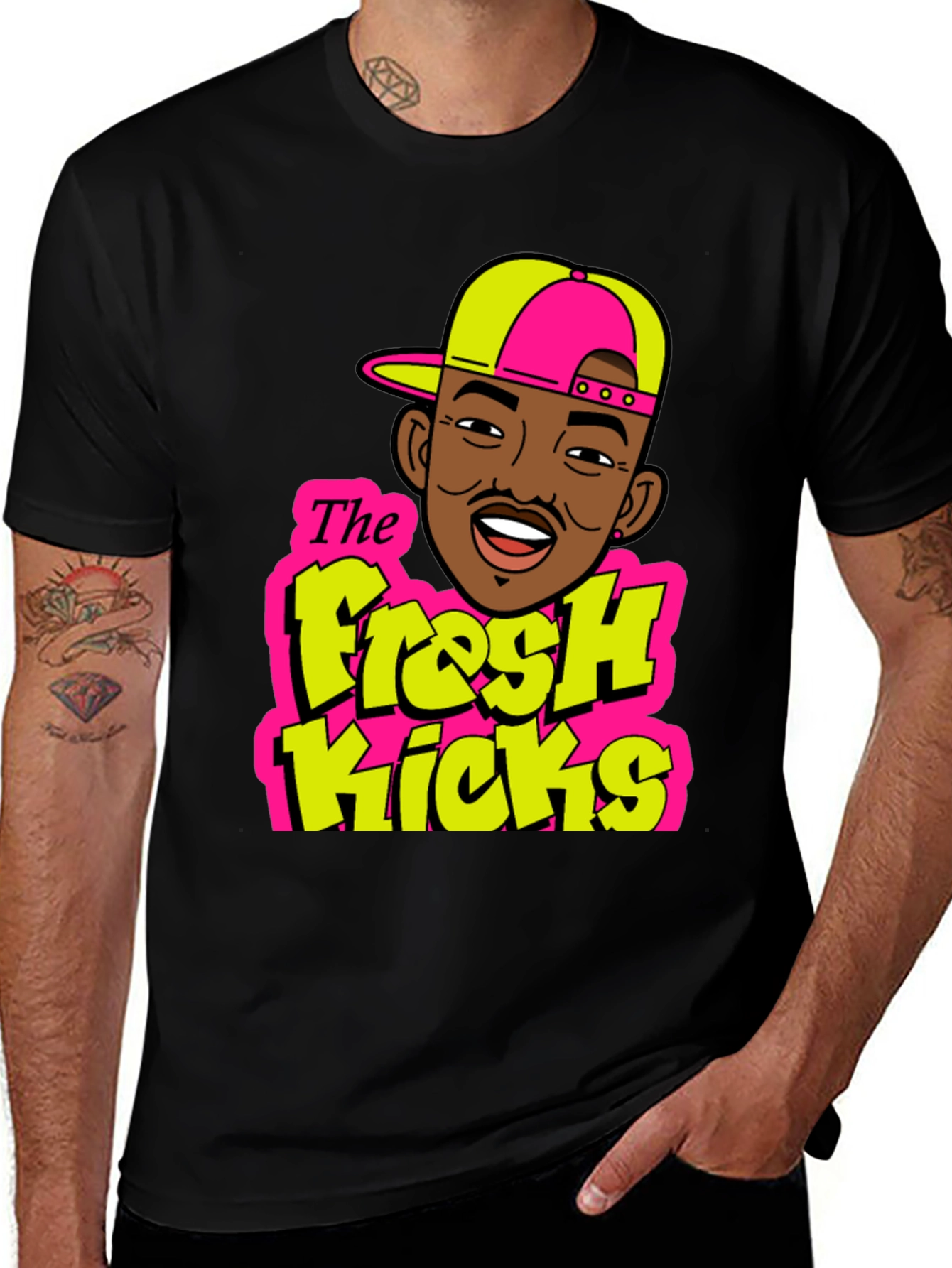 Fresh Kicks Black Graphic T-Shirt