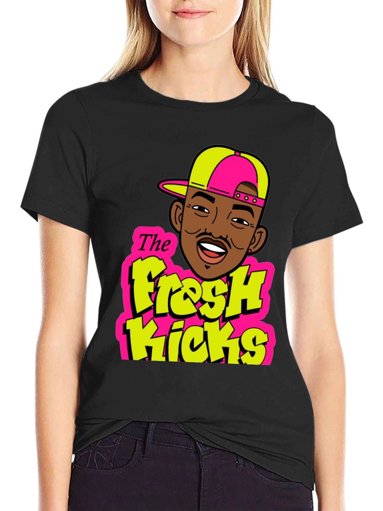 Fresh Kicks Black Graphic T-Shirt