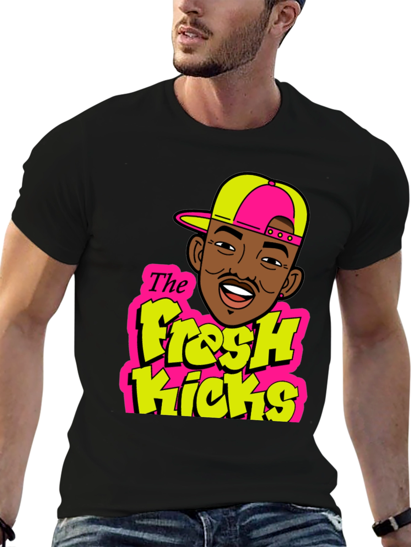 Fresh Kicks Black Graphic T-Shirt