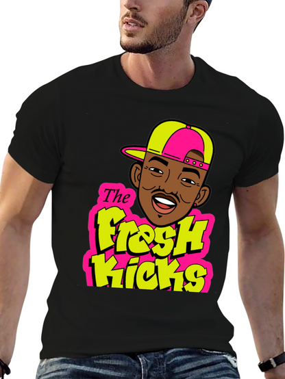 Fresh Kicks Black Graphic T-Shirt