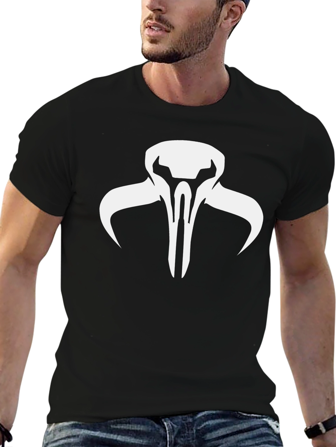 Boba Fett Mandalorian Skull Graphic T-Shirt