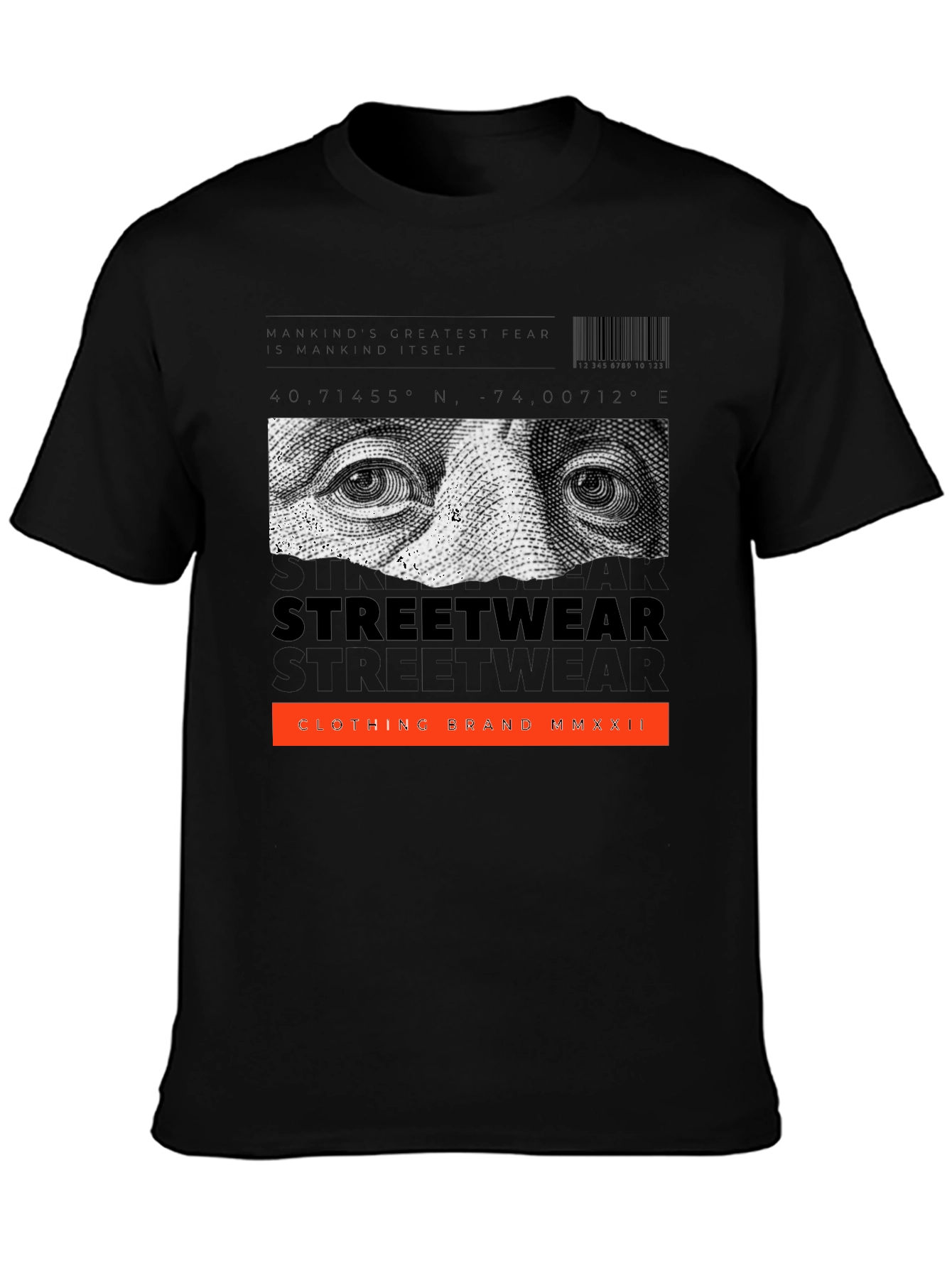 Streetwear Graphic Print Black T-Shirt
