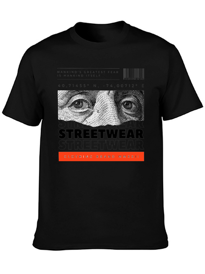 Streetwear Graphic Print Black T-Shirt
