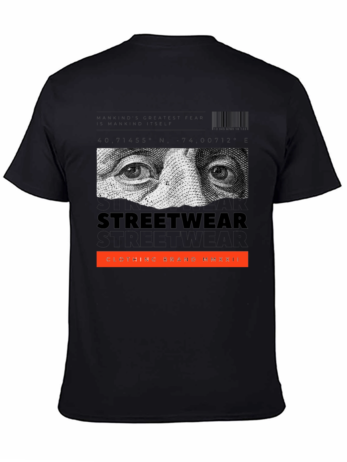 Streetwear Graphic Print Black T-Shirt