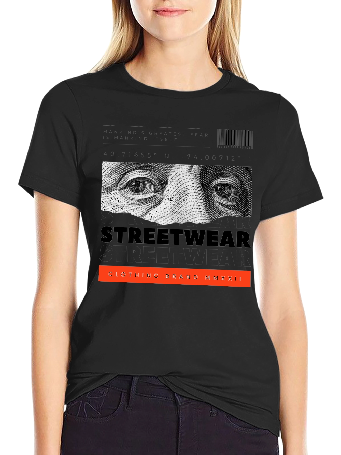 Streetwear Graphic Print Black T-Shirt
