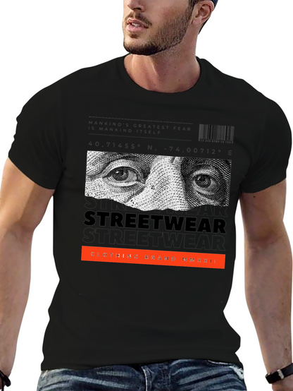 Streetwear Graphic Print Black T-Shirt