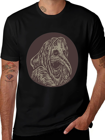 Plague Doctor Graphic Tee - Unique Creepy Design