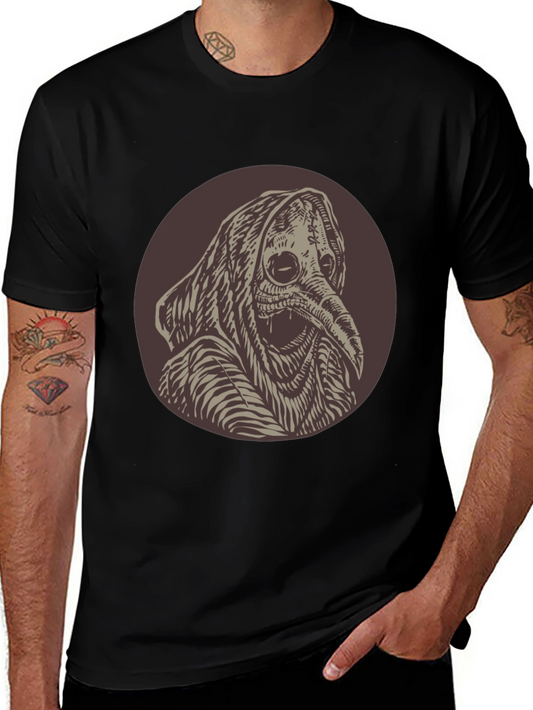 Plague Doctor Graphic Tee - Unique Creepy Design