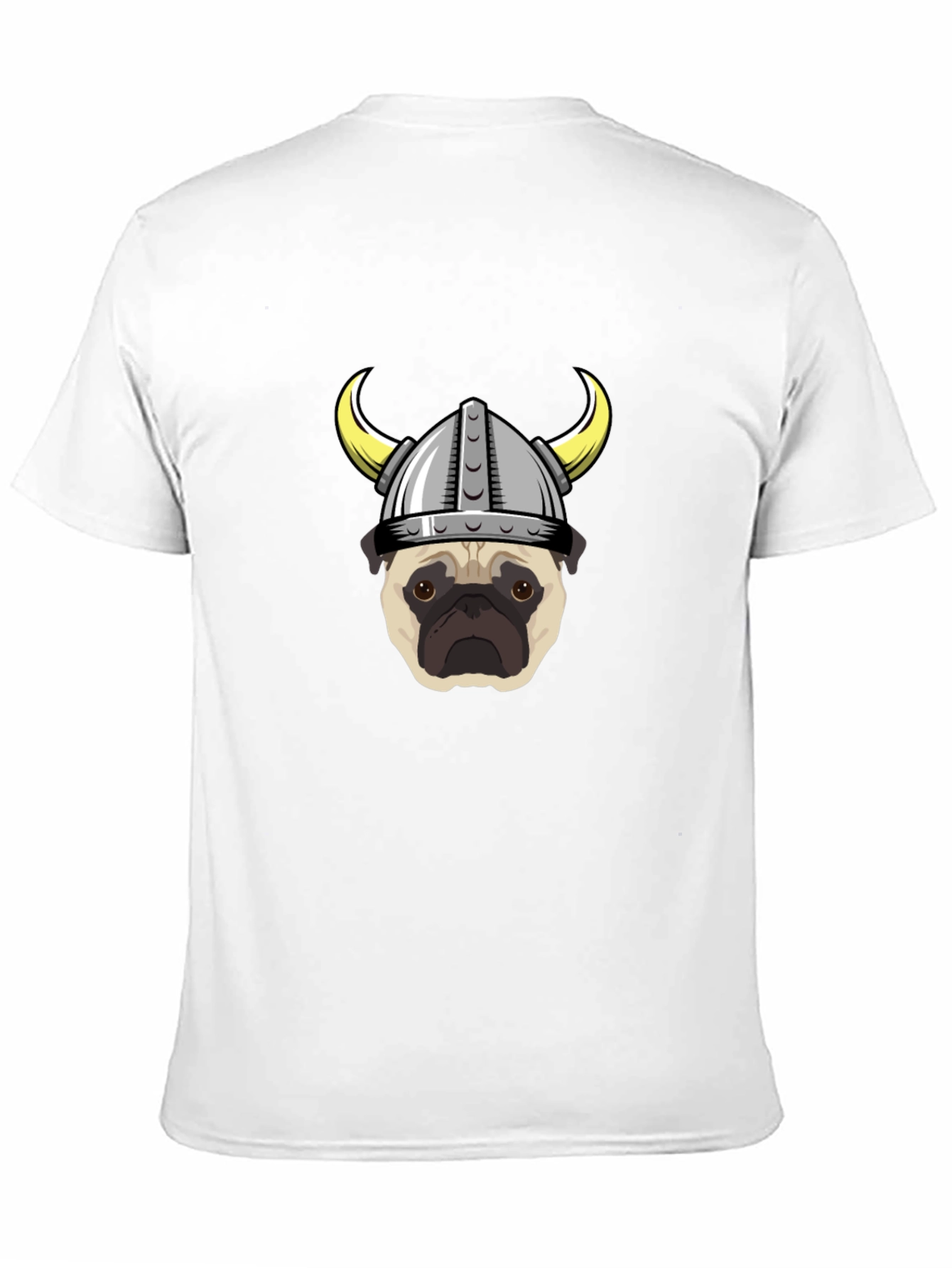 Viking Pug Graphic Tee - Black Cotton T-Shirt