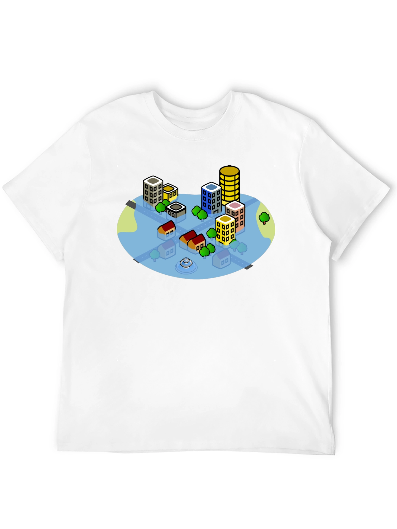 Cityscape Graphic Tee - Black Cotton T-Shirt