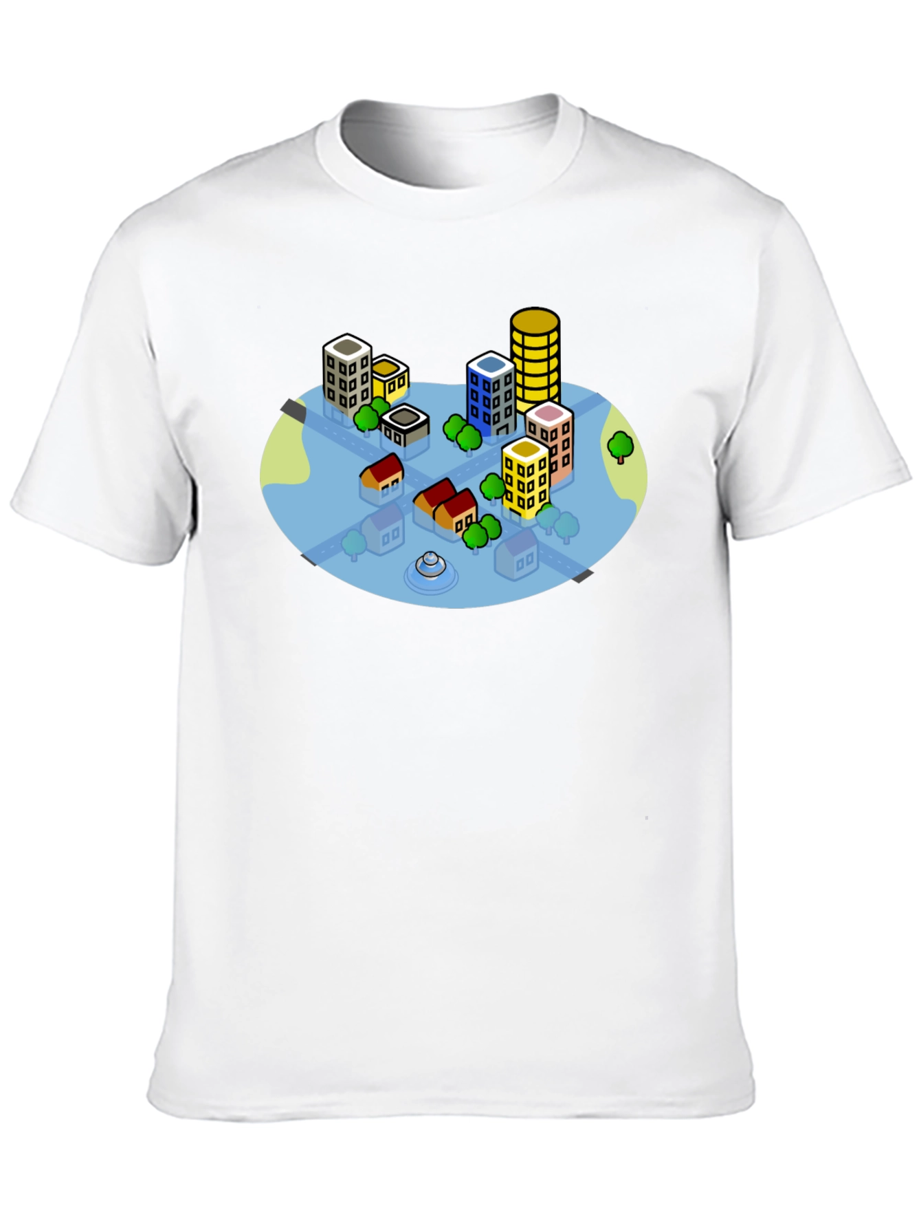 Cityscape Graphic Tee - Black Cotton T-Shirt