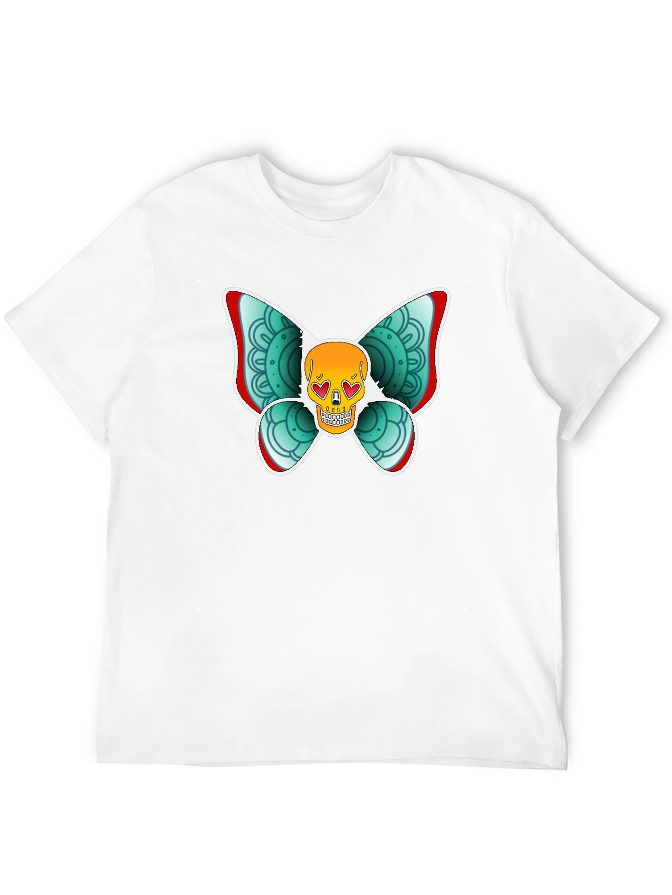 Skull Butterfly Graphic Tee - Black