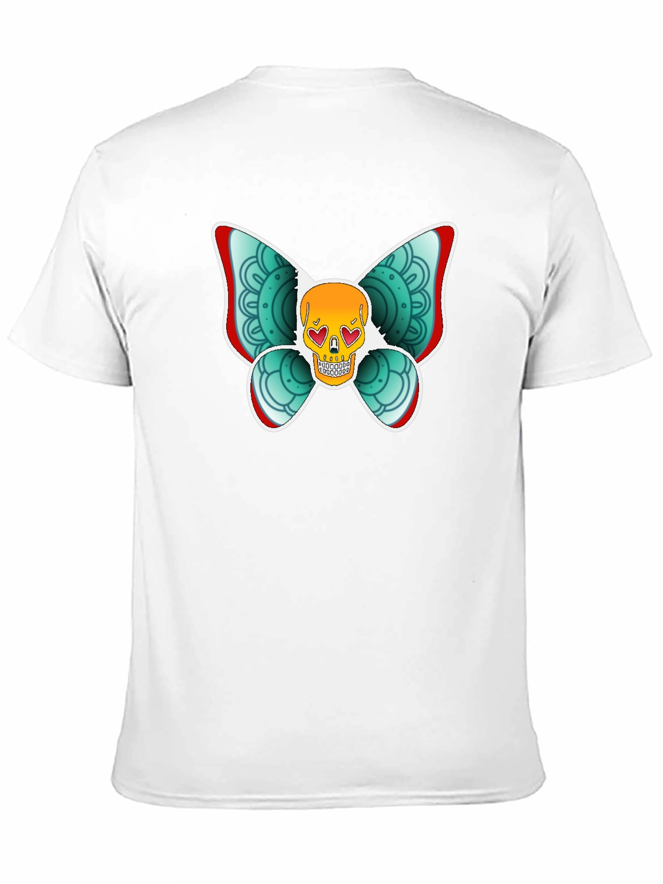 Skull Butterfly Graphic Tee - Black
