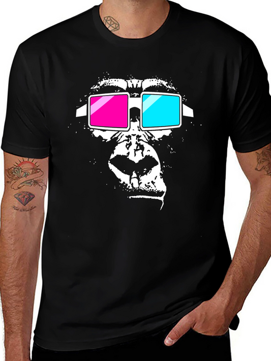 Gorilla 3D Glasses Graphic Tee - Black