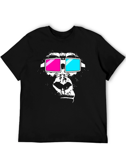 Gorilla 3D Glasses Graphic Tee - Black
