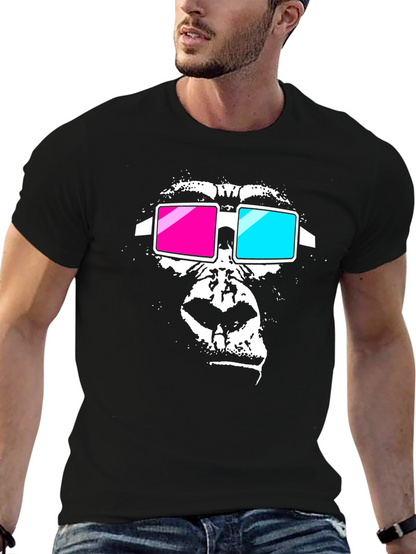 Gorilla 3D Glasses Graphic Tee - Black