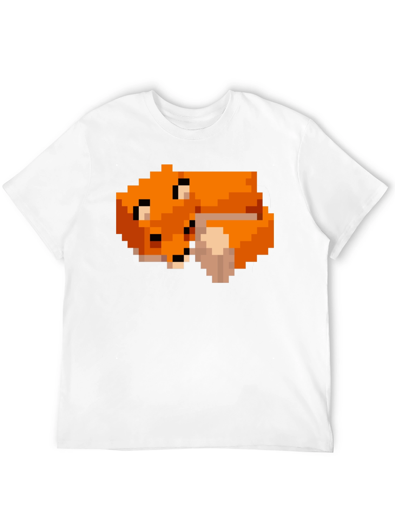Pixel Art Fox Graphic Black Tee