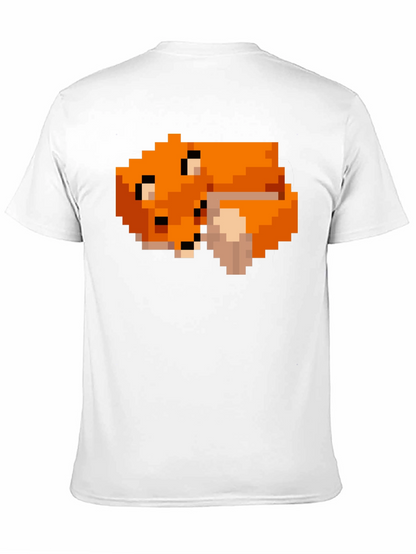Pixel Art Fox Graphic Black Tee