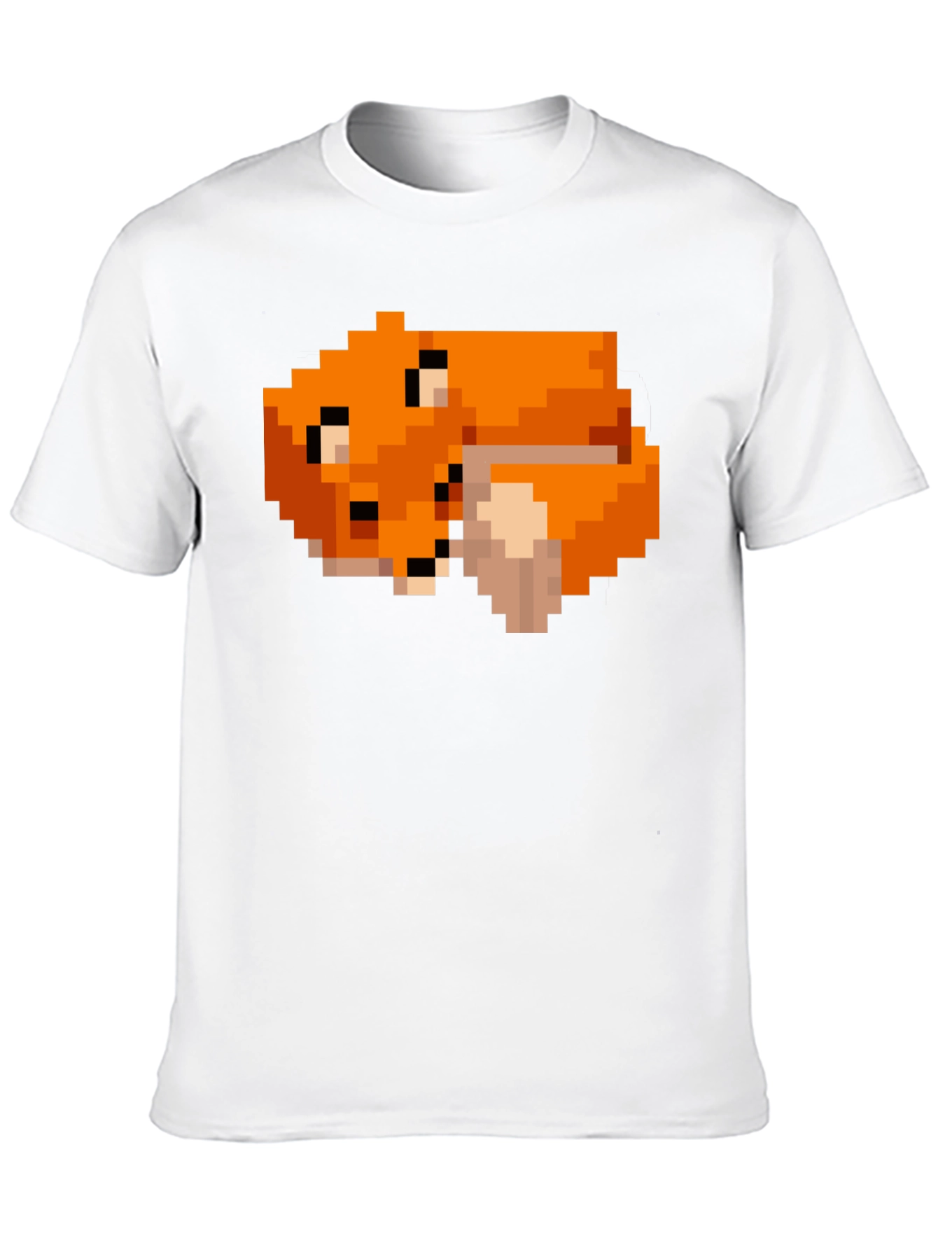 Pixel Art Fox Graphic Black Tee