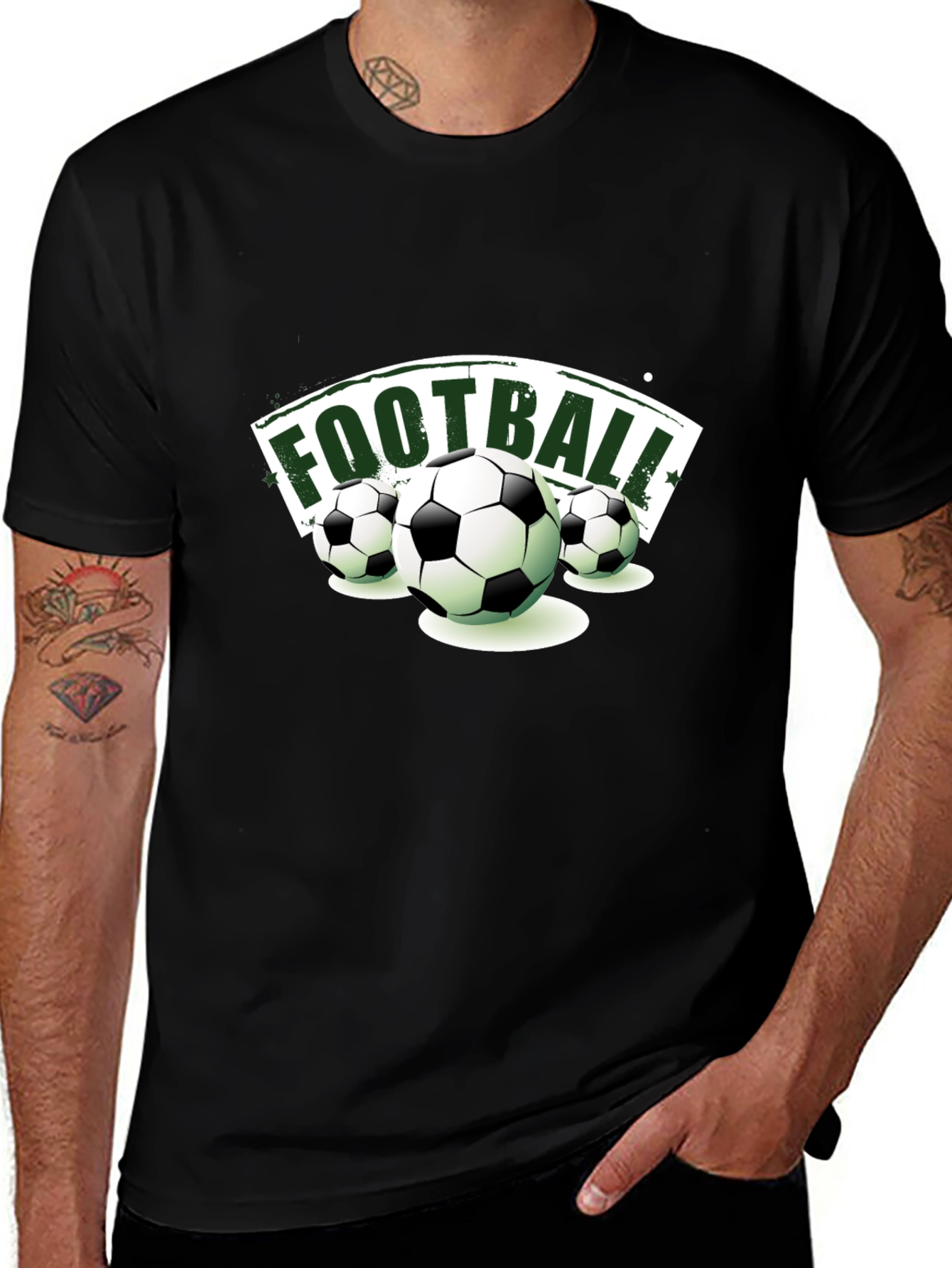 Football Graphic Tee | Sporty Black T-Shirt