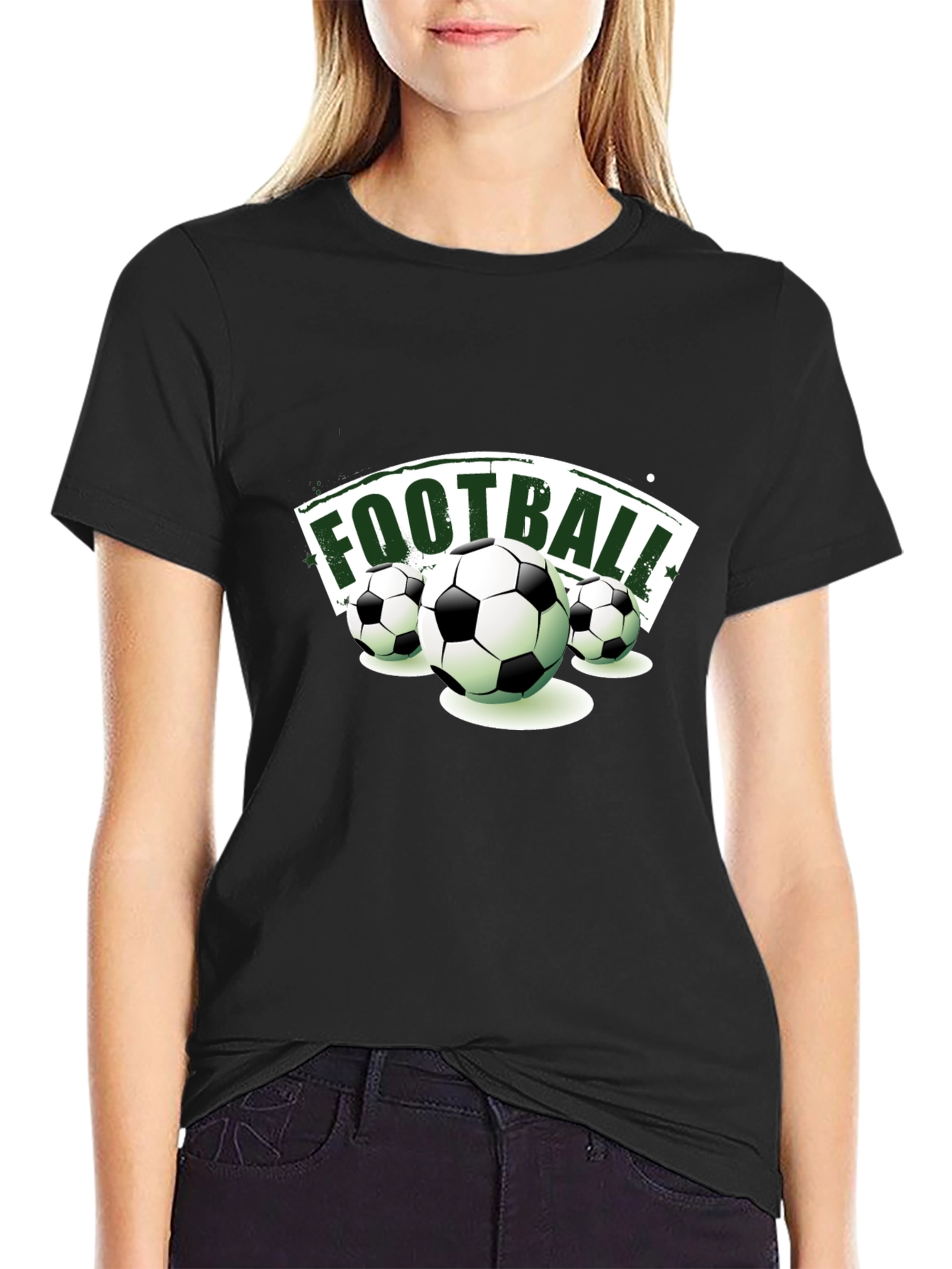 Football Graphic Tee | Sporty Black T-Shirt