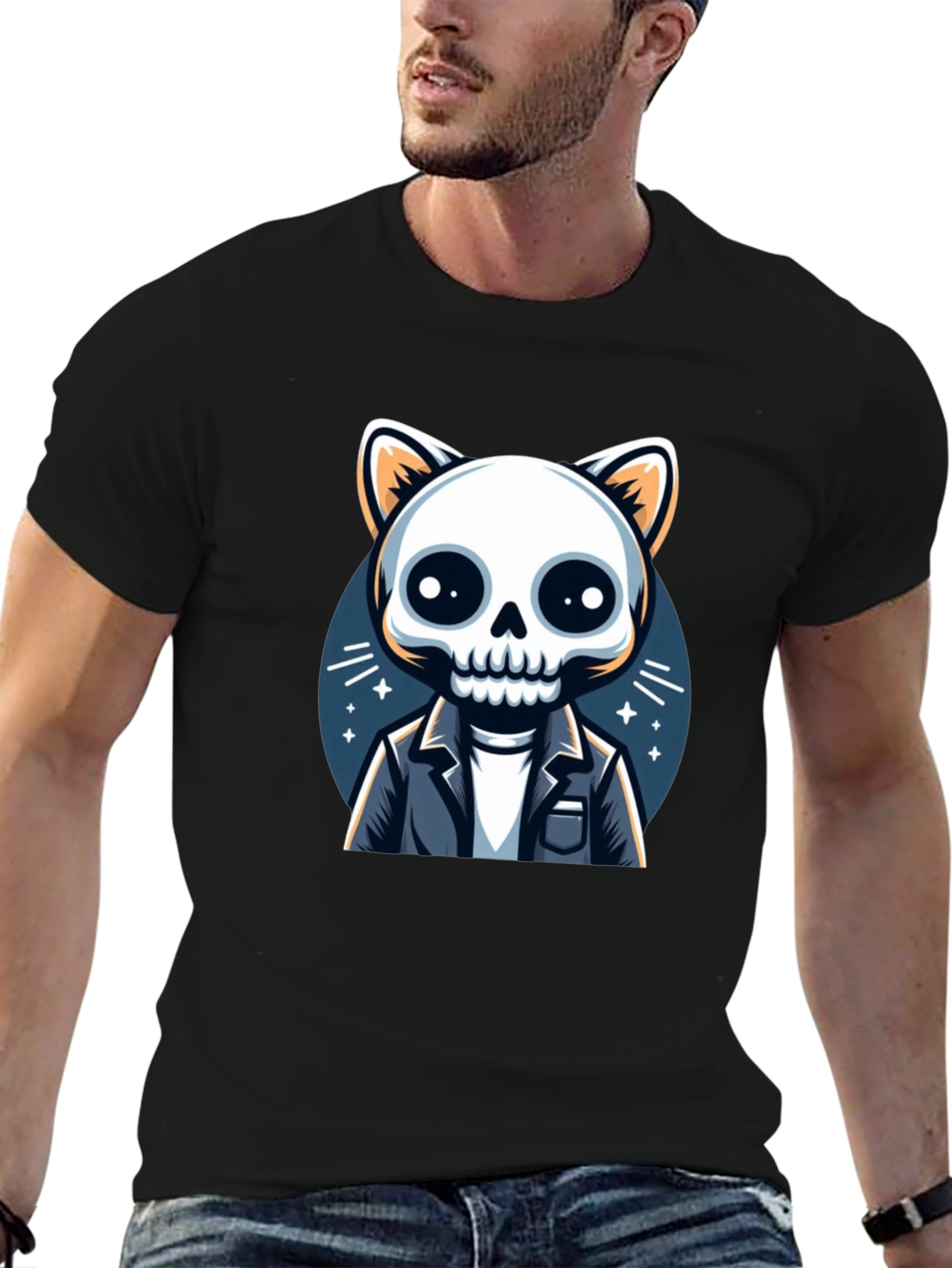 Cat Skeleton T-Shirt - Unique & Spooky Style