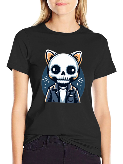 Cat Skeleton T-Shirt - Unique & Spooky Style