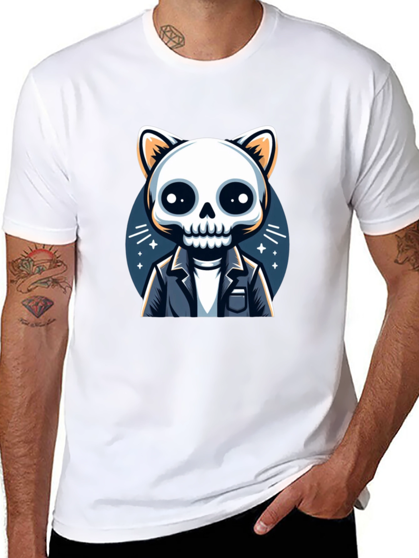 Cat Skeleton T-Shirt - Unique & Spooky Style