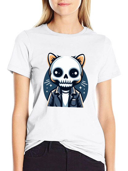 Cat Skeleton T-Shirt - Unique & Spooky Style