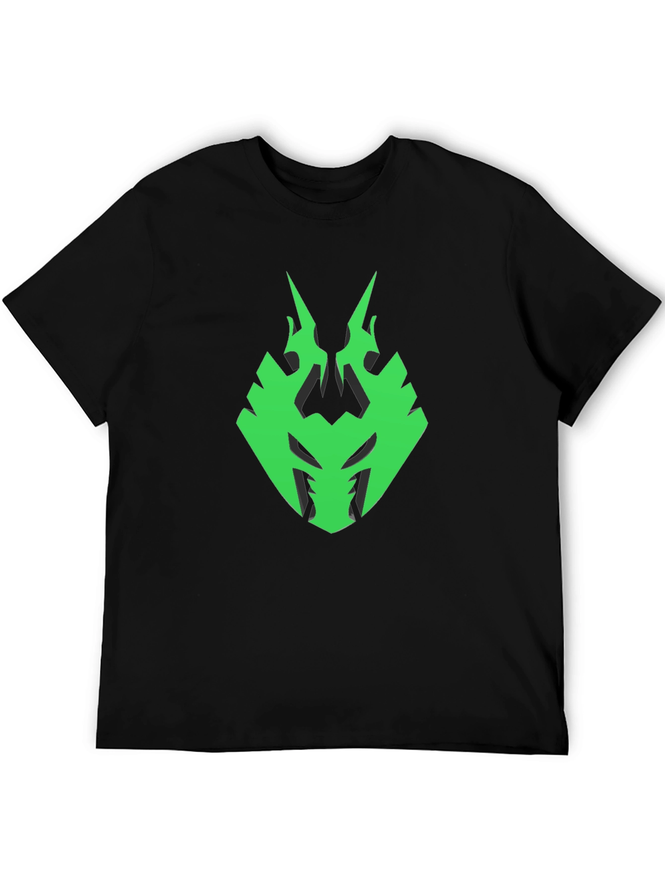 Mens Black T-Shirt with Green Emblem