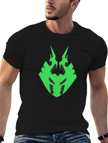 Mens Black T-Shirt with Green Emblem