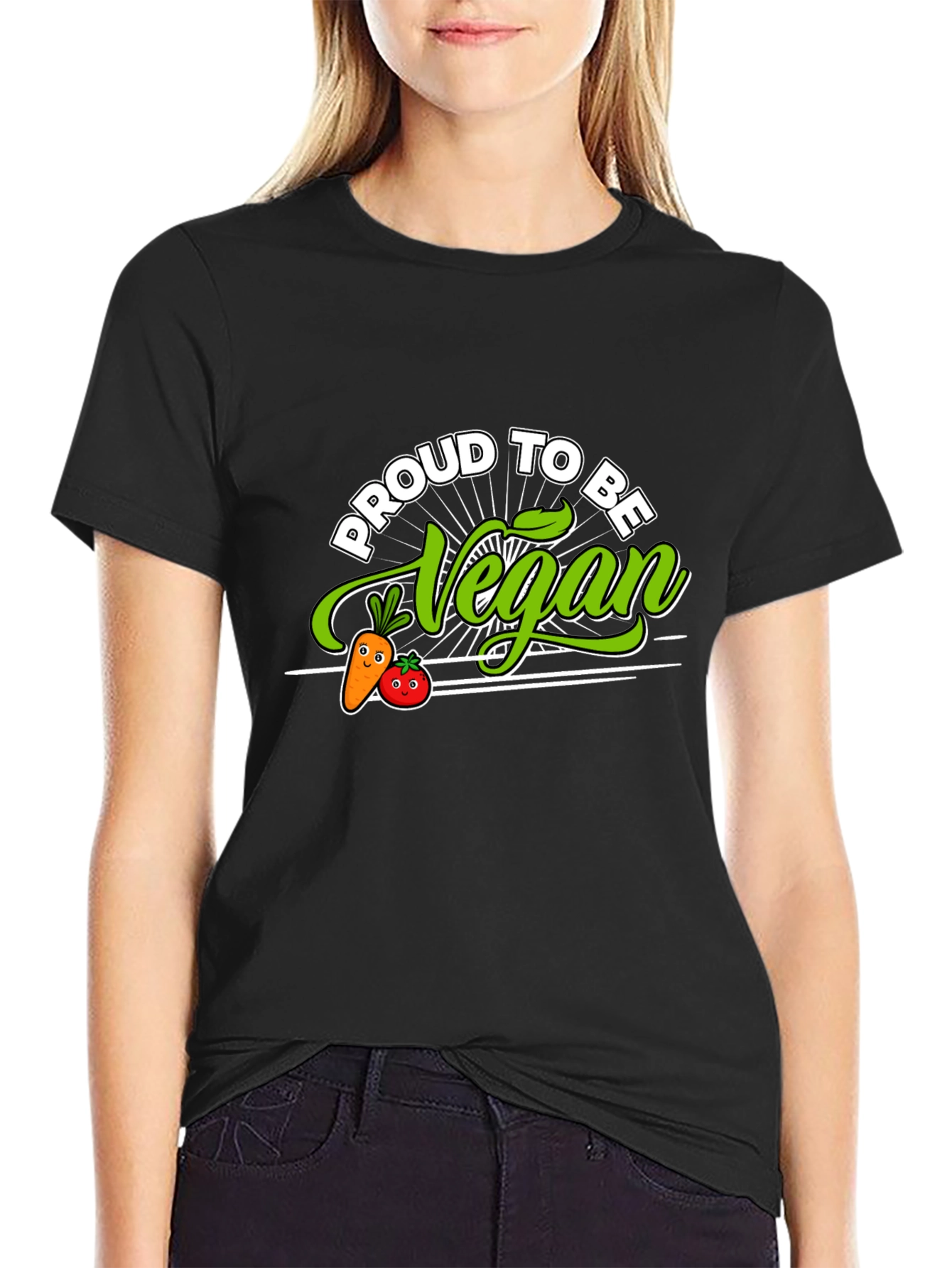 Proud to Be Vegan T-Shirt - Black Vegetarian Apparel