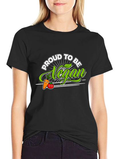 Proud to Be Vegan T-Shirt - Black Vegetarian Apparel