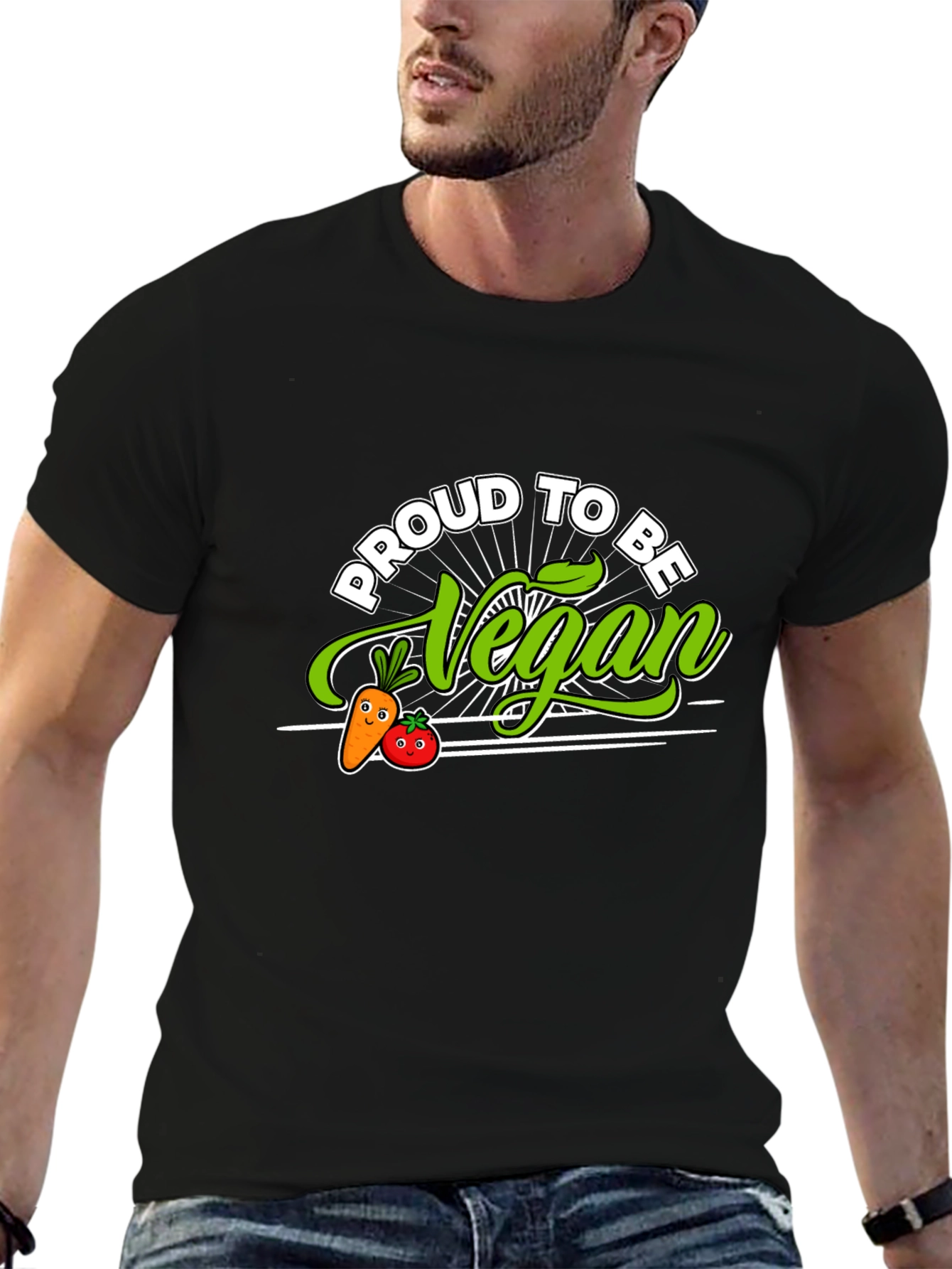 Proud to Be Vegan T-Shirt - Black Vegetarian Apparel
