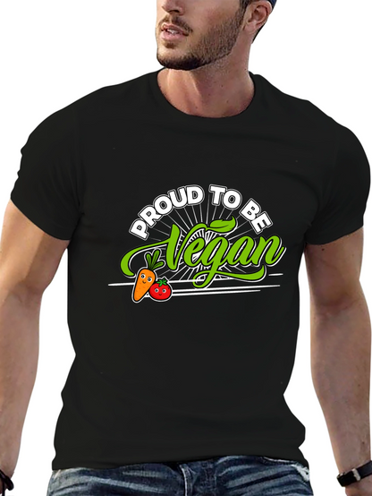 Proud to Be Vegan T-Shirt - Black Vegetarian Apparel